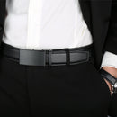 Men's Real Leather Ratchet | Dress Belt with Automatic Buckle |Elegant Gift Box | Black Style11