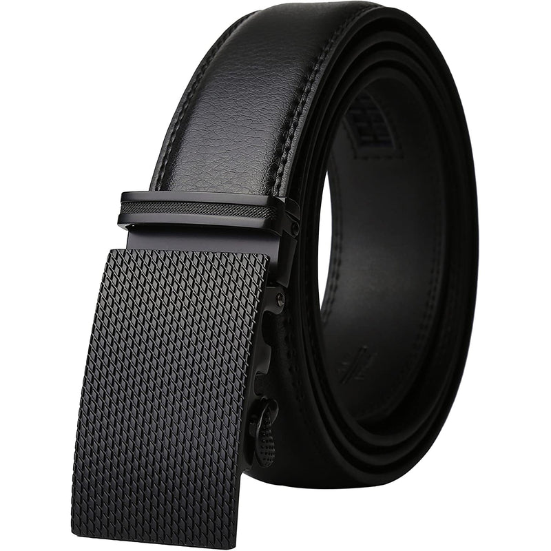 Men's Real Leather Ratchet | Dress Belt with Automatic Buckle |Elegant Gift Box | Black Style13