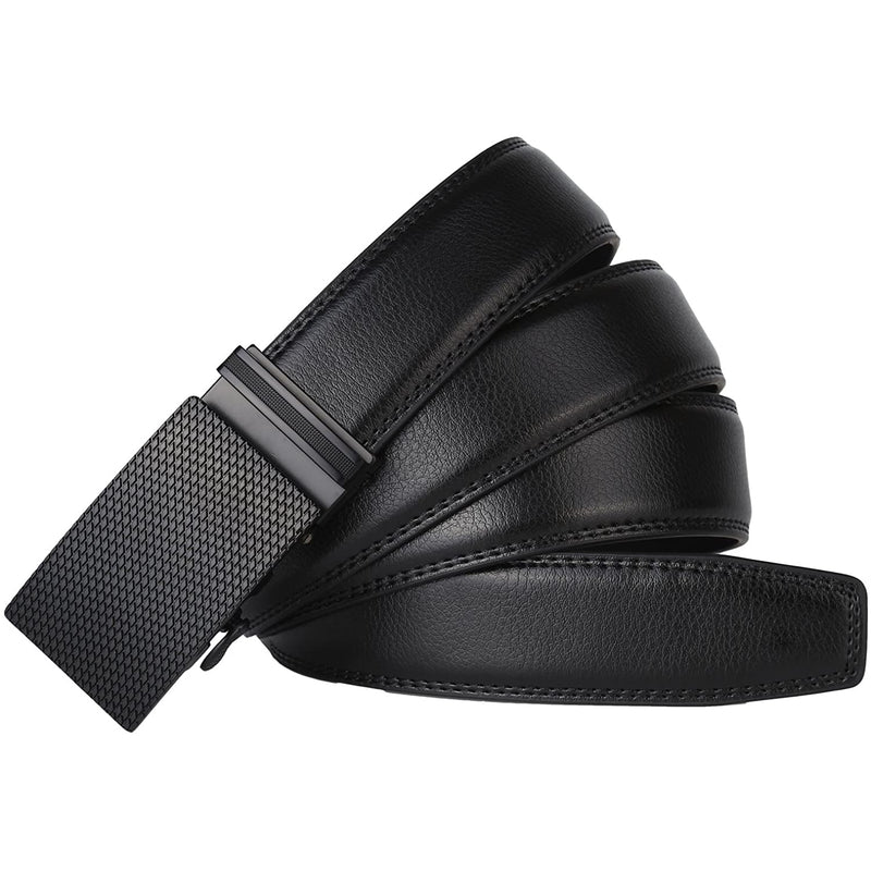 Men's Real Leather Ratchet | Dress Belt with Automatic Buckle |Elegant Gift Box | Black Style13