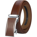 Men's Real Leather Ratchet | Dress Belt with Automatic Buckle |Elegant Gift Box | Brown Style24