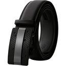 Men's Real Leather Ratchet | Dress Belt with Automatic Buckle |Elegant Gift Box | Black Style14