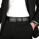 Men's Real Leather Ratchet | Dress Belt with Automatic Buckle |Elegant Gift Box | Black Style15