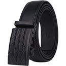 Men's Real Leather Ratchet | Dress Belt with Automatic Buckle |Elegant Gift Box | Black Style18