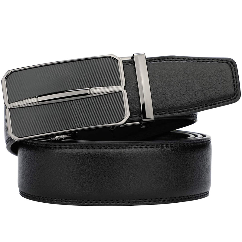 Men's Real Leather Ratchet | Dress Belt with Automatic Buckle |Elegant Gift Box | Black Style41