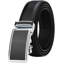 Men's Real Leather Ratchet | Dress Belt with Automatic Buckle |Elegant Gift Box | Black Style43