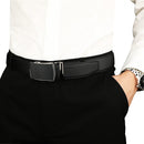 Men's Real Leather Ratchet | Dress Belt with Automatic Buckle |Elegant Gift Box | Black Style50