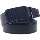 Men's Real Leather Ratchet | Dress Belt with Automatic Buckle |Elegant Gift Box | Blue Style4