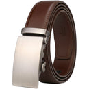 Men's Real Leather Ratchet | Dress Belt with Automatic Buckle |Elegant Gift Box | Brown Style1
