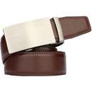 Men's Real Leather Ratchet | Dress Belt with Automatic Buckle |Elegant Gift Box | Brown Style1