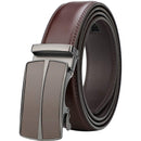 Men's Real Leather Ratchet | Dress Belt with Automatic Buckle |Elegant Gift Box | Brown Style19