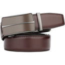 Men's Real Leather Ratchet | Dress Belt with Automatic Buckle |Elegant Gift Box | Brown Style19