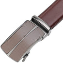 Men's Real Leather Ratchet | Dress Belt with Automatic Buckle |Elegant Gift Box | Brown Style19