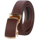 Men's Real Leather Ratchet | Dress Belt with Automatic Buckle |Elegant Gift Box | Brown Style21