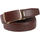 Men's Real Leather Ratchet | Dress Belt with Automatic Buckle |Elegant Gift Box | Brown Style21