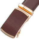 Men's Real Leather Ratchet | Dress Belt with Automatic Buckle |Elegant Gift Box | Brown Style21