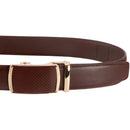 Men's Real Leather Ratchet | Dress Belt with Automatic Buckle |Elegant Gift Box | Brown Style21