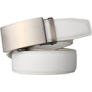 Men's Real Leather Ratchet | Dress Belt with Automatic Buckle |Elegant Gift Box | White Style1