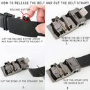 Men's Real Leather Ratchet | Dress Belt with Automatic Buckle |Elegant Gift Box | White Style1