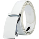 Men's Real Leather Ratchet | Dress Belt with Automatic Buckle |Elegant Gift Box | White Style2