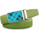 Mens Belt, | Bulliant Designer Click | Genuine Leather Ratchet | Green 1259