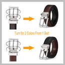 Mens Bulliant Leather Reversible Belt 1.25" Dress Casual | One Reverse For 2 | Black/Brown1759