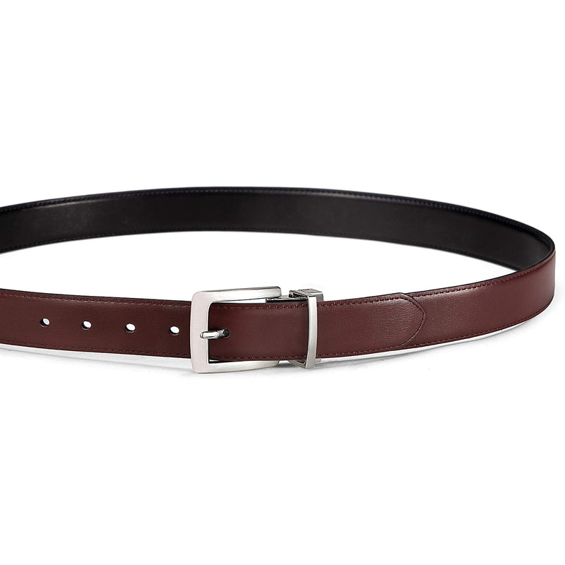 Mens Bulliant Leather Reversible Belt 1.25" Dress Casual | One Reverse For 2 | Black/Brown1759