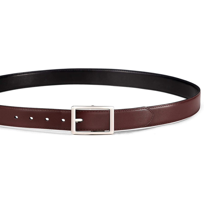 Mens Bulliant Leather Reversible Belt 1.25" Dress Casual | One Reverse For 2 | Black/Brown1760