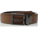 Men's Feather Edge Etched Buckle Soft Touch Belt | Black/Brown Reversible