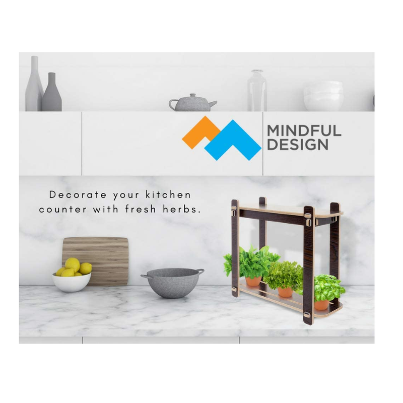 Mindful Design Wood Finish LED Indoor Garden