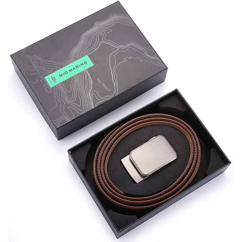 Mens Premium Leather Ratchet  Belt | 1.5” Wide | Dimensional - Burnt Umber