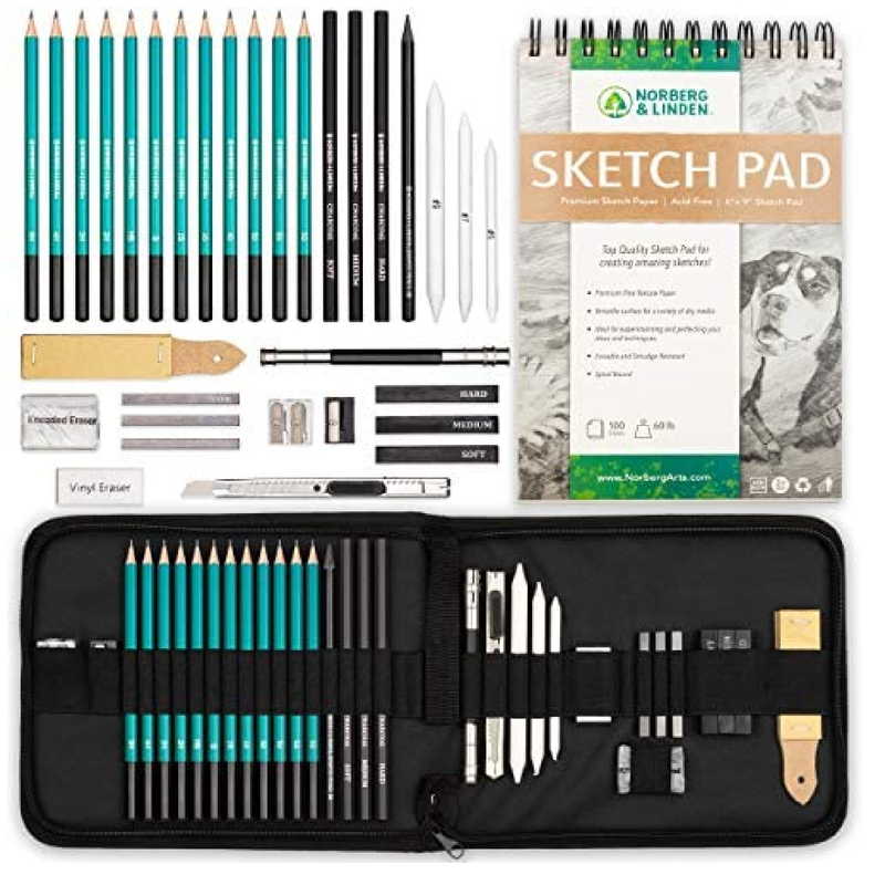 Norberg & Linden XL Drawing Set - Sketching Graphite and Charcoal
