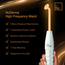 NuDerma Portable Handheld High Frequency Skin Therapy Wand Machine w/Neon