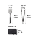 OXO Good Grips Grilling Tools 3pc Set-Tongs | Turner Rest Color Black