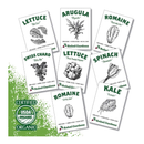 Organic Garden Greens Vegetable Seeds | 8 Varieties of Heirloom | Non-GMO Salad Green Seeds