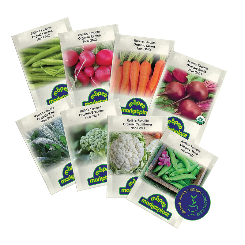Organic Winter Vegetable Seeds | Heirloom Seed Set with Vegetable Seeds for Planting Home Garden