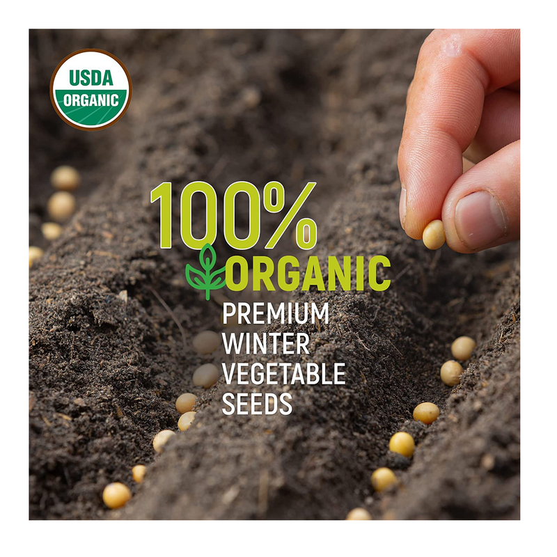 Organic Winter Vegetable Seeds | Heirloom Seed Set with Vegetable Seeds for Planting Home Garden