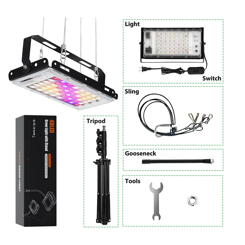 Otdair Grow Light with Stand | Full Spectrum Plant Light for Indoor Plants