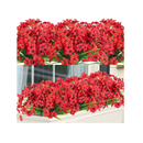 Ouddy Outdoor Artificial Flowers | UV Resistant | Flowers That Do Not Fade | Synthetic Plastic Flowers | Green Bushes For Garden| Porch| Window| Home Decor | 12 Packs