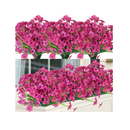 Ouddy Outdoor Artificial Flowers | UV Resistant | Flowers That Do Not Fade | Synthetic Plastic Flowers | Green Bushes For Garden| Porch| Window| Home Decor | 12 Packs