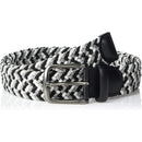 Men's Woven Stretch Leather-Trim Belt | Gunmetal