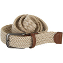 Men's Woven Stretch Leather-Trim Belt | Color Khaki