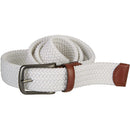 Men's Woven Stretch Leather-Trim Belt | Color White