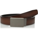 Perry Ellis Portfolio Men's Reversible Matte Gunmetal Plaque Belt