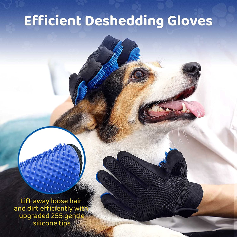 Pet Grooming Glove Soft Brush Glove for Pet Hair Removal