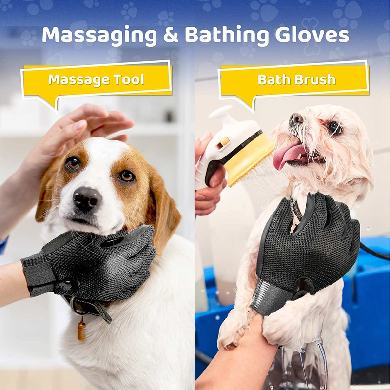 Pet Grooming Glove Soft Brush Glove for Pet Hair Removal