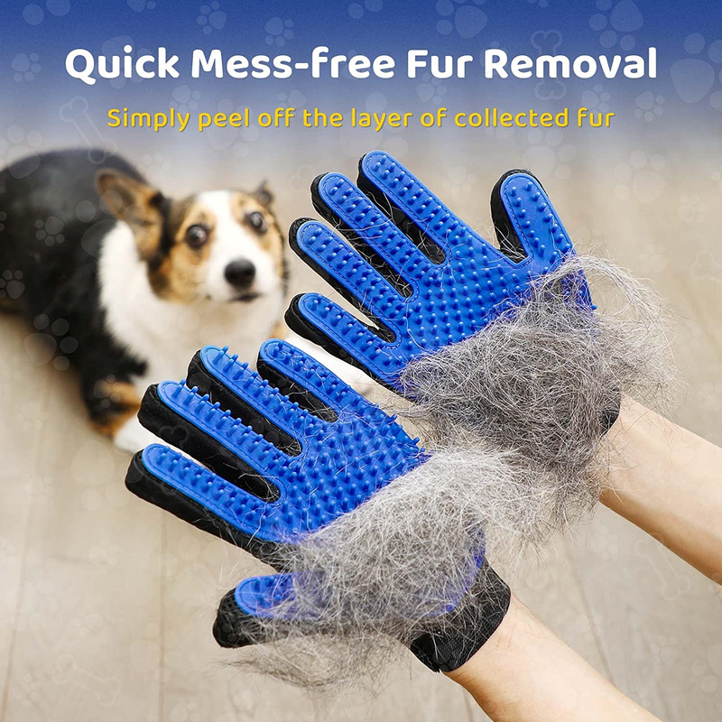 Pet Grooming Glove Soft Brush Glove for Pet Hair Removal