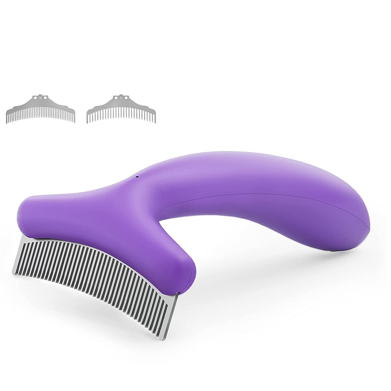 Pet Grooming Slicker Brush with 3 Replaceable Combs