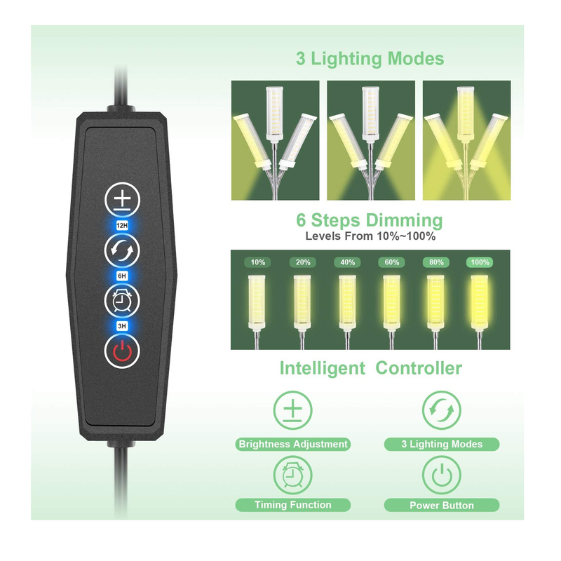 Plant Grow Light for Indoor Plants Full Spectrum with Timer for Your Indoor Garden