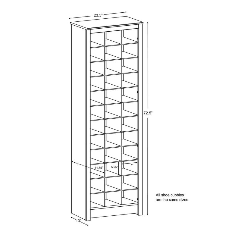 Prepac Shoe Storage Cabinet 36 Pair Shelf