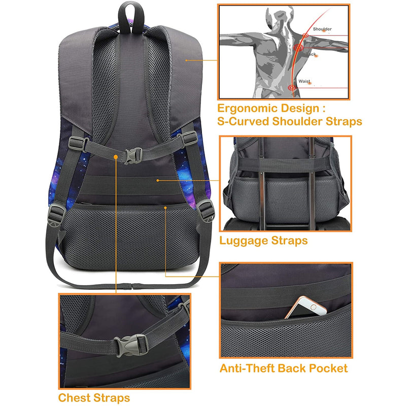 Laptop backpack with clearance waist and chest strap